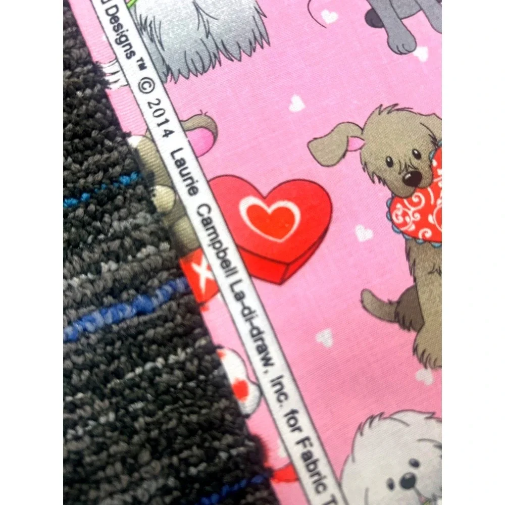 Vtg Patty Reed Dog Valentine Fabric Pet Pink 43